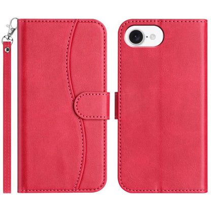 Dual-Folded S-shape Leather Phone Case, For iPhone 17e / 16e, For iPhone 17 Pro Max, For iPhone 17 Pro, For iPhone 17