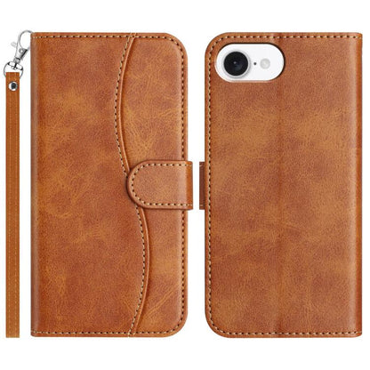 Dual-Folded S-shape Leather Phone Case, For iPhone 17e / 16e, For iPhone 17 Pro Max, For iPhone 17 Pro, For iPhone 17