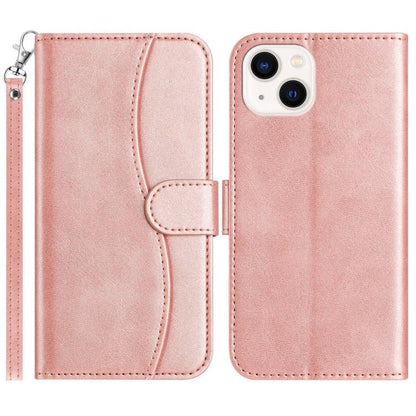 Dual-Folded S-shape Leather Phone Case, For iPhone 16, For iPhone 15 Pro Max, For iPhone 15 Pro, For iPhone 15 Plus