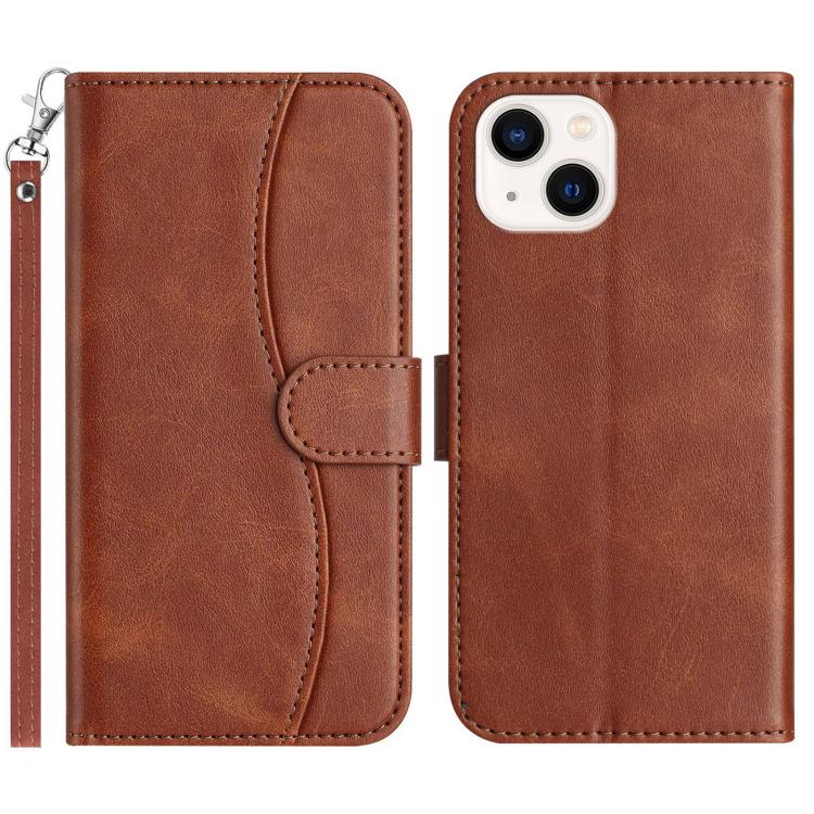 Dual-Folded S-shape Leather Phone Case, For iPhone 15, For iPhone 14 Plus, For iPhone 14, For iPhone 14 Pro