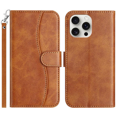 Dual-Folded S-shape Leather Phone Case, For iPhone 14 Pro Max, For iPhone 7 / 8 / SE 2022, For iPhone 13 Pro Max, For iPhone 13 Pro
