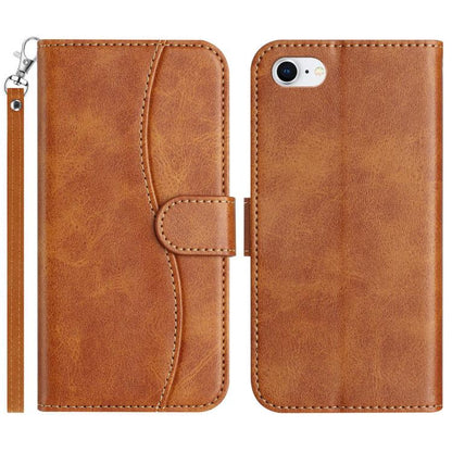 Dual-Folded S-shape Leather Phone Case, For iPhone 14 Pro Max, For iPhone 7 / 8 / SE 2022, For iPhone 13 Pro Max, For iPhone 13 Pro