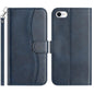 Dual-Folded S-shape Leather Phone Case, For iPhone 14 Pro Max, For iPhone 7 / 8 / SE 2022, For iPhone 13 Pro Max, For iPhone 13 Pro