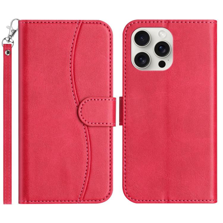 Dual-Folded S-shape Leather Phone Case, For iPhone 14 Pro Max, For iPhone 7 / 8 / SE 2022, For iPhone 13 Pro Max, For iPhone 13 Pro