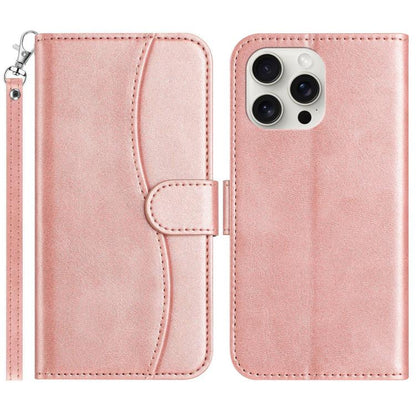 Dual-Folded S-shape Leather Phone Case, For iPhone 14 Pro Max, For iPhone 7 / 8 / SE 2022, For iPhone 13 Pro Max, For iPhone 13 Pro