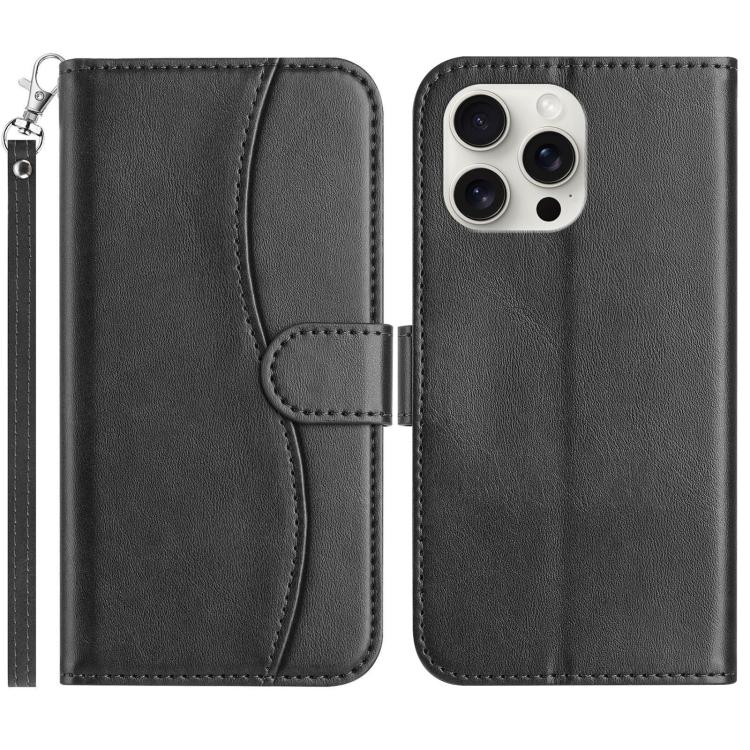 Dual-Folded S-shape Leather Phone Case, For iPhone 14 Pro Max, For iPhone 7 / 8 / SE 2022, For iPhone 13 Pro Max, For iPhone 13 Pro