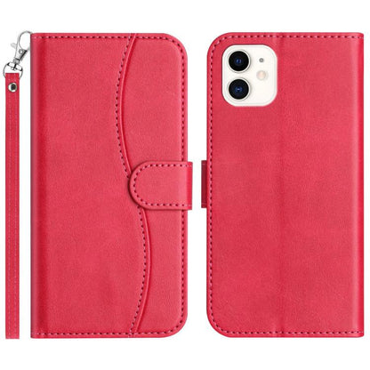 Dual-Folded S-shape Leather Phone Case, For iPhone 12 mini, For iPhone 11 Pro Max, For iPhone 11, For iPhone 11 Pro