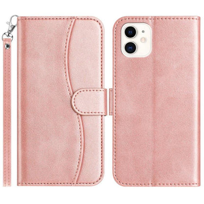 Dual-Folded S-shape Leather Phone Case, For iPhone 12 mini, For iPhone 11 Pro Max, For iPhone 11, For iPhone 11 Pro