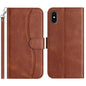 Dual-Folded S-shape Leather Phone Case, For iPhone X / XS, For iPhone XR, For iPhone XS Max, For iPhone 7 Plus / 8 Plus