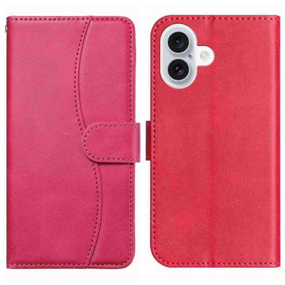 Dual-Folded S-shape Leather Phone Case, For iPhone 17e / 16e, For iPhone 17 Pro Max, For iPhone 17 Pro, For iPhone 17