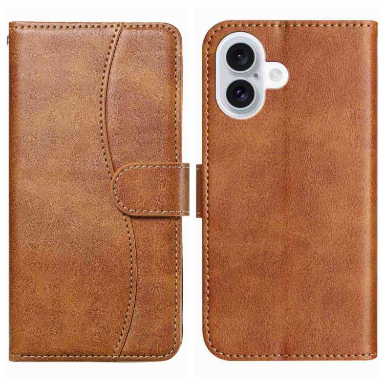 Dual-Folded S-shape Leather Phone Case, For iPhone 17e / 16e, For iPhone 17 Pro Max, For iPhone 17 Pro, For iPhone 17