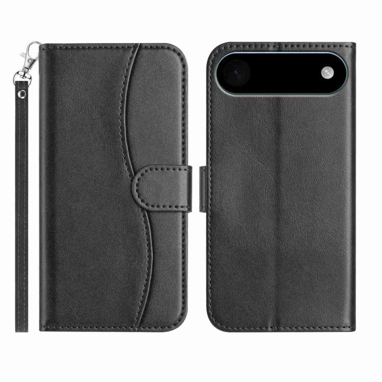 Dual-Folded S-shape Leather Phone Case, For iPhone Air, For iPhone 16 Pro Max, For iPhone 16 Pro, For iPhone 16 Plus