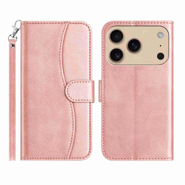 Dual-Folded S-shape Leather Phone Case, For iPhone 17e / 16e, For iPhone 17 Pro Max, For iPhone 17 Pro, For iPhone 17