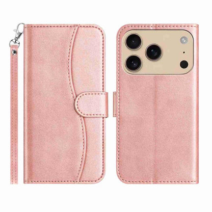 Dual-Folded S-shape Leather Phone Case, For iPhone 17e / 16e, For iPhone 17 Pro Max, For iPhone 17 Pro, For iPhone 17