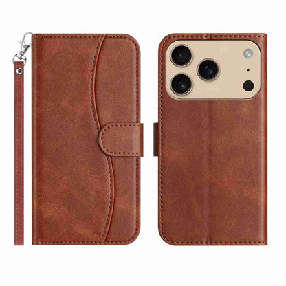 Dual-Folded S-shape Leather Phone Case, For iPhone 17e / 16e, For iPhone 17 Pro Max, For iPhone 17 Pro, For iPhone 17
