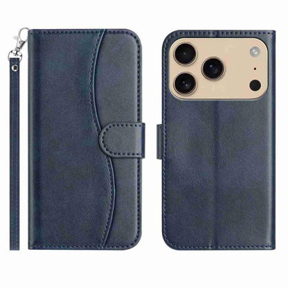 Dual-Folded S-shape Leather Phone Case, For iPhone 17e / 16e, For iPhone 17 Pro Max, For iPhone 17 Pro, For iPhone 17