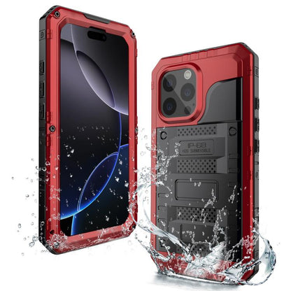 Four-proof Metal Hybrid Silicone Phone Case, For iPhone 17e / 16e, For iPhone 16 Pro Max, For iPhone 16 Pro, For iPhone 16 Plus, For iPhone 16, For iPhone 15 Pro Max, For iPhone 15 Pro, For iPhone 15 Plus