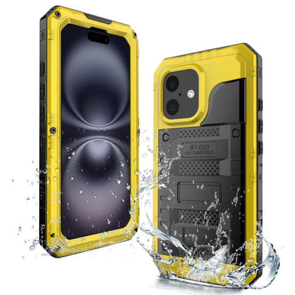 Four-proof Metal Hybrid Silicone Phone Case, For iPhone 17e / 16e, For iPhone 16 Pro Max, For iPhone 16 Pro, For iPhone 16 Plus, For iPhone 16, For iPhone 15 Pro Max, For iPhone 15 Pro, For iPhone 15 Plus