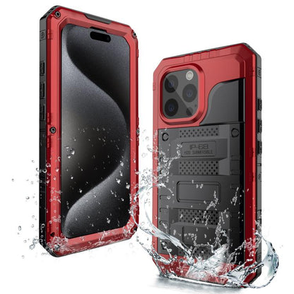 Four-proof Metal Hybrid Silicone Phone Case, For iPhone 17e / 16e, For iPhone 16 Pro Max, For iPhone 16 Pro, For iPhone 16 Plus, For iPhone 16, For iPhone 15 Pro Max, For iPhone 15 Pro, For iPhone 15 Plus