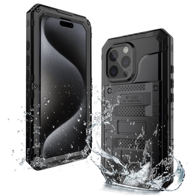 Four-proof Metal Hybrid Silicone Phone Case, For iPhone 17e / 16e, For iPhone 16 Pro Max, For iPhone 16 Pro, For iPhone 16 Plus, For iPhone 16, For iPhone 15 Pro Max, For iPhone 15 Pro, For iPhone 15 Plus