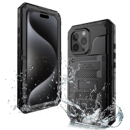 Four-proof Metal Hybrid Silicone Phone Case, For iPhone 17e / 16e, For iPhone 16 Pro Max, For iPhone 16 Pro, For iPhone 16 Plus, For iPhone 16, For iPhone 15 Pro Max, For iPhone 15 Pro, For iPhone 15 Plus