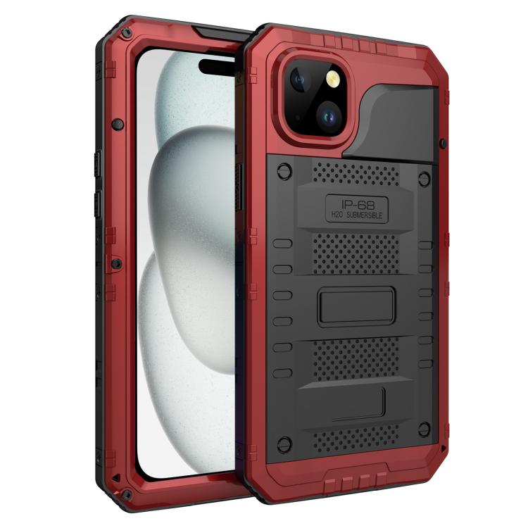 Four-proof Metal Hybrid Silicone Phone Case, For iPhone 17e / 16e, For iPhone 16 Pro Max, For iPhone 16 Pro, For iPhone 16 Plus, For iPhone 16, For iPhone 15 Pro Max, For iPhone 15 Pro, For iPhone 15 Plus