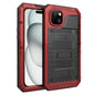 Four-proof Metal Hybrid Silicone Phone Case, For iPhone 15