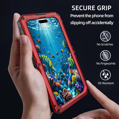 Four-proof Metal Hybrid Silicone Phone Case, For iPhone 15