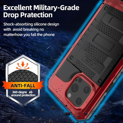 Four-proof Metal Hybrid Silicone Phone Case, For iPhone 15