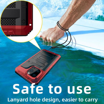 Four-proof Metal Hybrid Silicone Phone Case, For iPhone 15