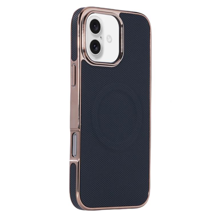 Electroplating Soft Side Sticker Leather MagSafe Phone Case, For iPhone 16e, For iPhone 16 Pro Max, For iPhone 16 Pro, For iPhone 16 Plus