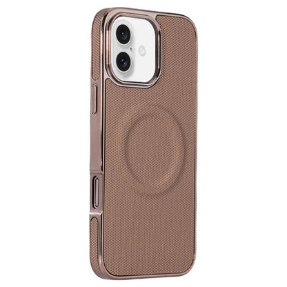 Electroplating Soft Side Sticker Leather MagSafe Phone Case, For iPhone 16, For iPhone 15 Pro Max, For iPhone 15 Pro, For iPhone 15 Plus