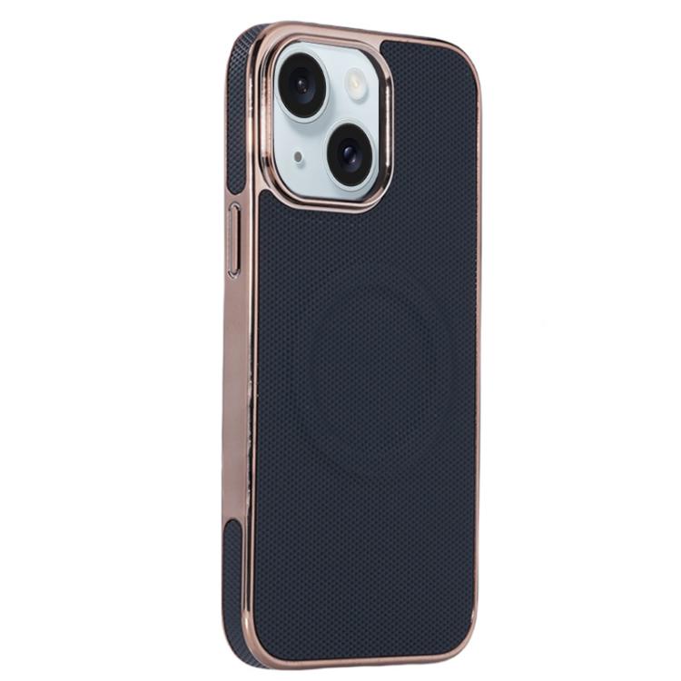 Electroplating Soft Side Sticker Leather MagSafe Phone Case, For iPhone 16, For iPhone 15 Pro Max, For iPhone 15 Pro, For iPhone 15 Plus