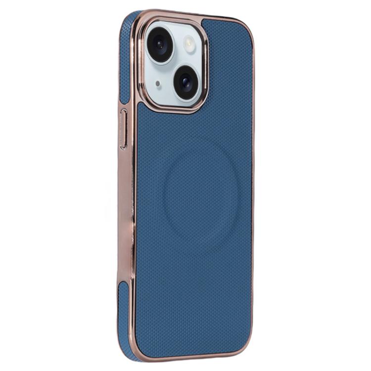 Electroplating Soft Side Sticker Leather MagSafe Phone Case, For iPhone 16, For iPhone 15 Pro Max, For iPhone 15 Pro, For iPhone 15 Plus