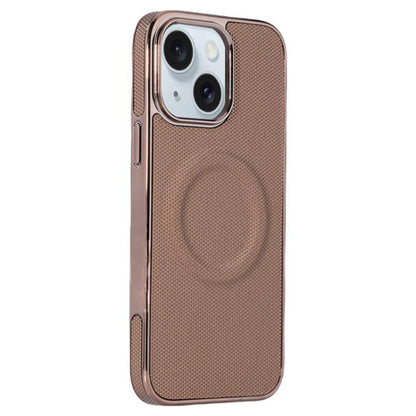 Electroplating Soft Side Sticker Leather MagSafe Phone Case, For iPhone 16, For iPhone 15 Pro Max, For iPhone 15 Pro, For iPhone 15 Plus