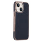 Electroplating Soft Side Sticker Leather MagSafe Phone Case, For iPhone 15, For iPhone 14 Plus, For iPhone 14, For iPhone 14 Pro