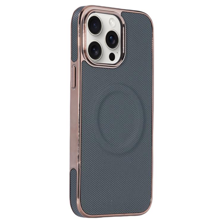 Electroplating Soft Side Sticker Leather MagSafe Phone Case, For iPhone 15, For iPhone 14 Plus, For iPhone 14, For iPhone 14 Pro