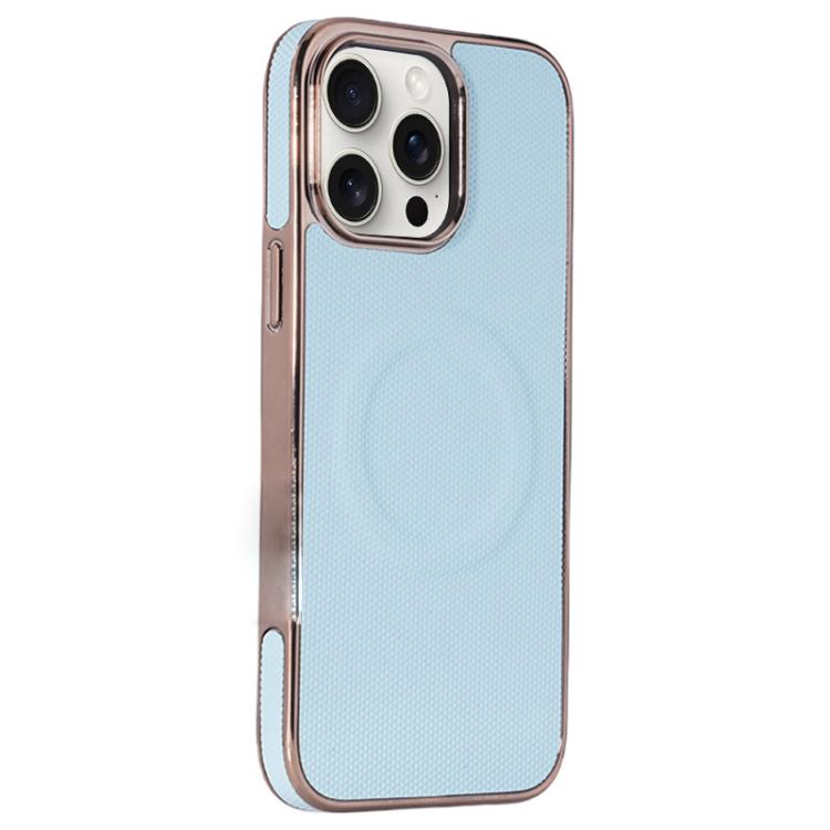 Electroplating Soft Side Sticker Leather MagSafe Phone Case, For iPhone 15, For iPhone 14 Plus, For iPhone 14, For iPhone 14 Pro