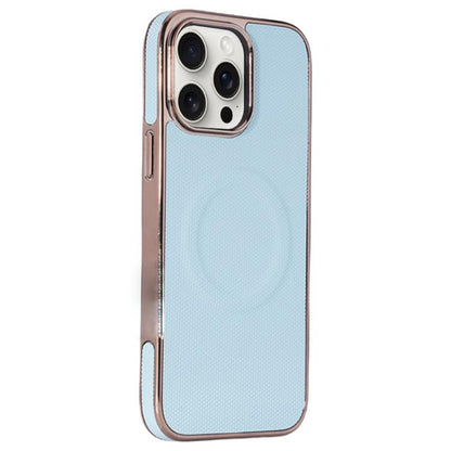 Electroplating Soft Side Sticker Leather MagSafe Phone Case, For iPhone 15, For iPhone 14 Plus, For iPhone 14, For iPhone 14 Pro