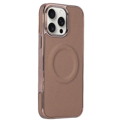 Electroplating Soft Side Sticker Leather MagSafe Phone Case, For iPhone 14 Pro Max, For iPhone 13 Pro Max, For iPhone 13 Pro, For iPhone 13