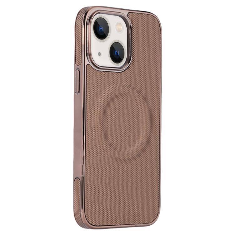 Electroplating Soft Side Sticker Leather MagSafe Phone Case, For iPhone 14 Pro Max, For iPhone 13 Pro Max, For iPhone 13 Pro, For iPhone 13