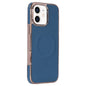 Electroplating Soft Side Sticker Leather MagSafe Phone Case, For iPhone 11, For iPhone 11 Pro
