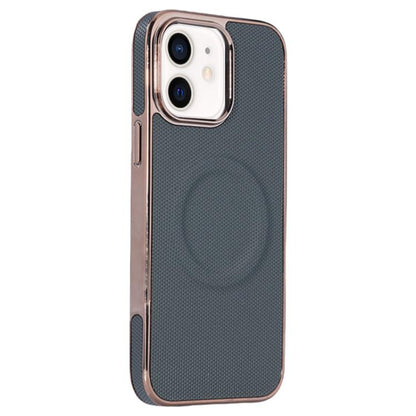 Electroplating Soft Side Sticker Leather MagSafe Phone Case, For iPhone 11, For iPhone 11 Pro