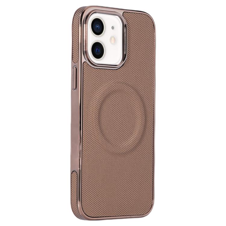 Electroplating Soft Side Sticker Leather MagSafe Phone Case, For iPhone 11, For iPhone 11 Pro