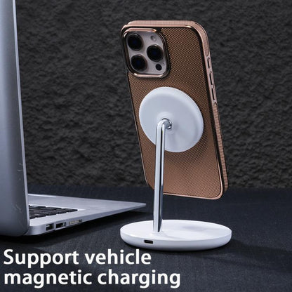Electroplating Soft Side Sticker Leather MagSafe Phone Case, For iPhone 15, For iPhone 14 Plus, For iPhone 14, For iPhone 14 Pro