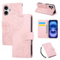Rose Flower Embossed 3-Card Slots Leather Phone Case, For iPhone Air, For iPhone 16 Pro Max, For iPhone 16 Pro, For iPhone 16 Plus