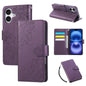 Rose Flower Embossed 3-Card Slots Leather Phone Case, For iPhone Air, For iPhone 16 Pro Max, For iPhone 16 Pro, For iPhone 16 Plus