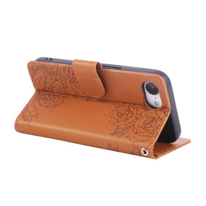 Rose Flower Embossed 3-Card Slots Leather Phone Case, For iPhone 16e, For iPhone 16 Pro Max, For iPhone 16 Pro, For iPhone 16 Plus
