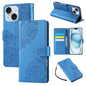Rose Flower Embossed 3-Card Slots Leather Phone Case, For iPhone 15, For iPhone 14 / 13, For iPhone 14 Pro, For iPhone 14 Pro Max