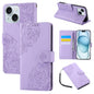 Rose Flower Embossed 3-Card Slots Leather Phone Case, For iPhone 15, For iPhone 14 / 13, For iPhone 14 Pro, For iPhone 14 Pro Max